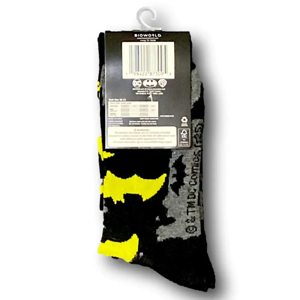 3/$20 DC Comics Batman Retro Funny Novelty Crew Socks - NWT